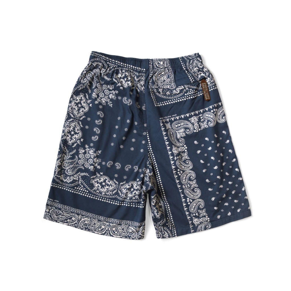 Japanese Style Casual Paisley Print Adjustable Elastic Loose Shorts