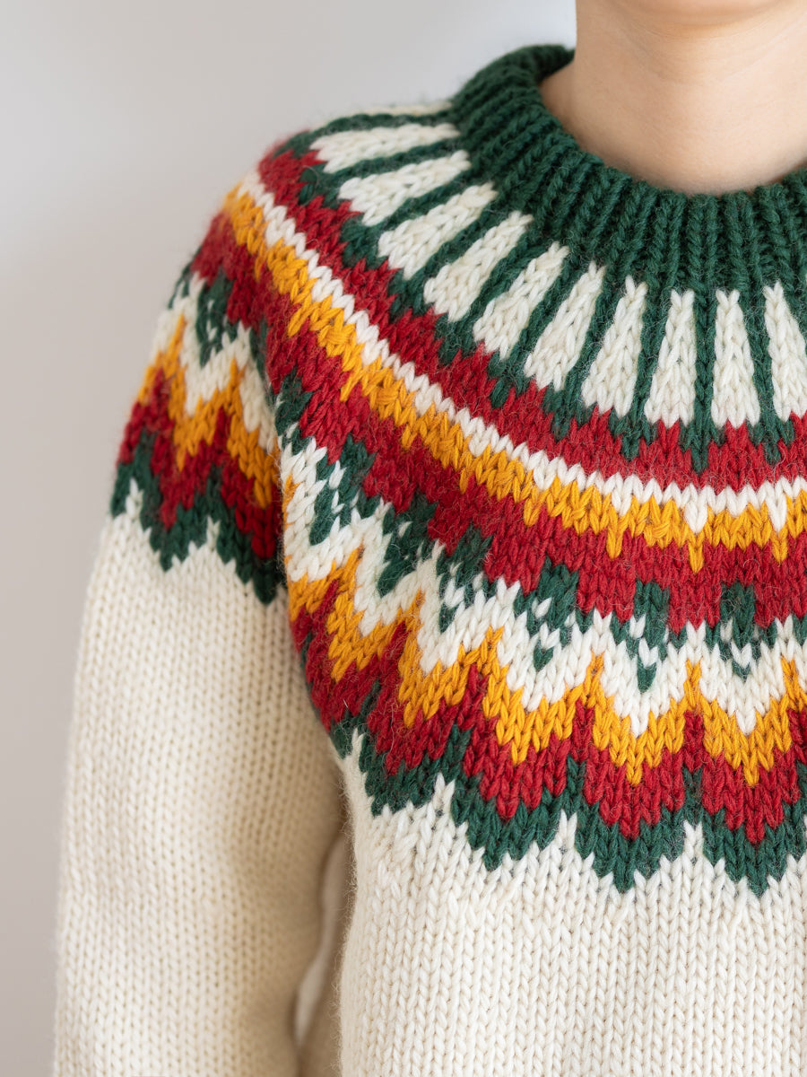 Handmade Icelandic Sweater Women Pullover Basic Unisex Loose Nordic Retro Wide Knit College Style Travel Photography Niche