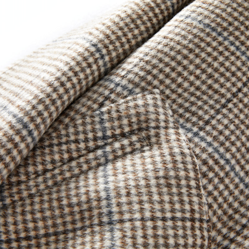 Heavyweight 53% Sheep Wool Houndstooth Lapel Coat – Korean-Style Casual Winter Staple