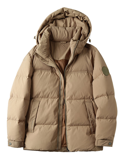 Men's Plus Size Export Overstock Puffer Jacket - High-Puff Hooded Thickened White Duck Down Coat