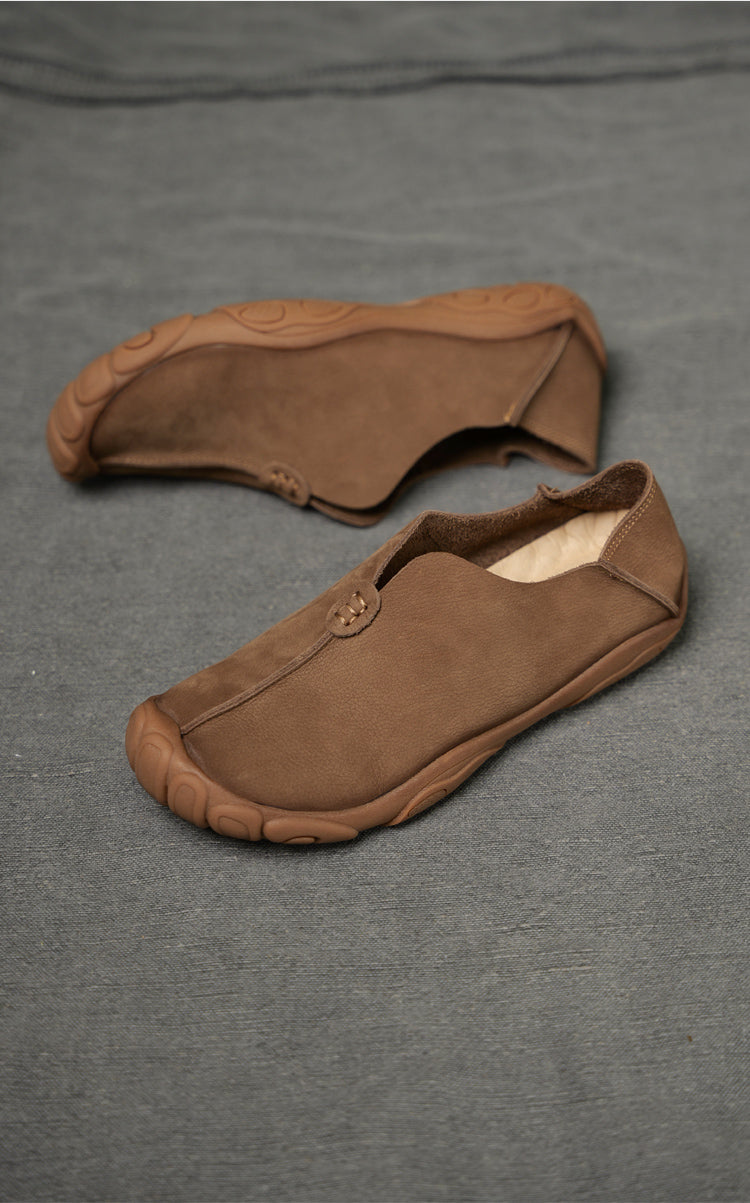 Genuine Leather Slip-On Casual Shoes for Men – Breathable Soft Sole, Lazy-Loafer Comfort