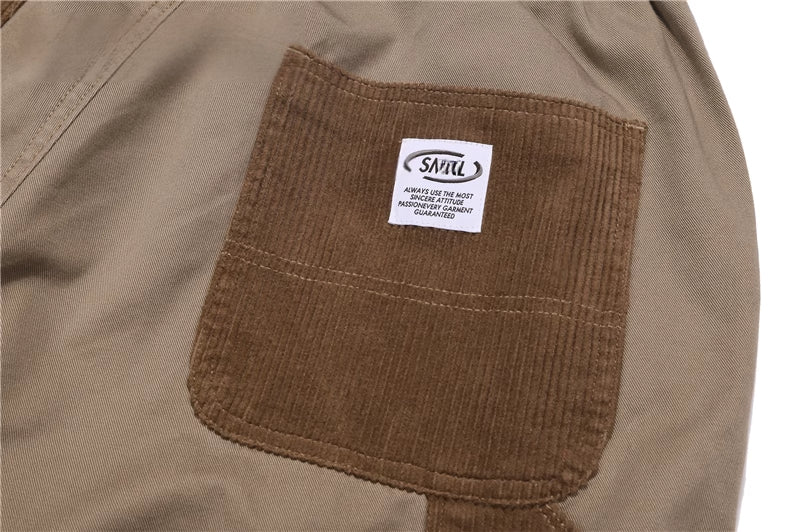 Japanese Cityboy Fashion Brand Loose Street Leisure Corduroy Trousers Washed All-Matching Straight Couple Overalls