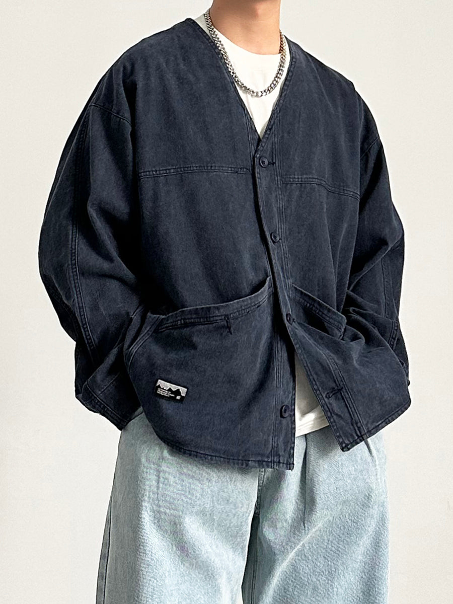 Jacket Cardigan Denim Coat Spring New OOTD Outfit Retro Men's Top