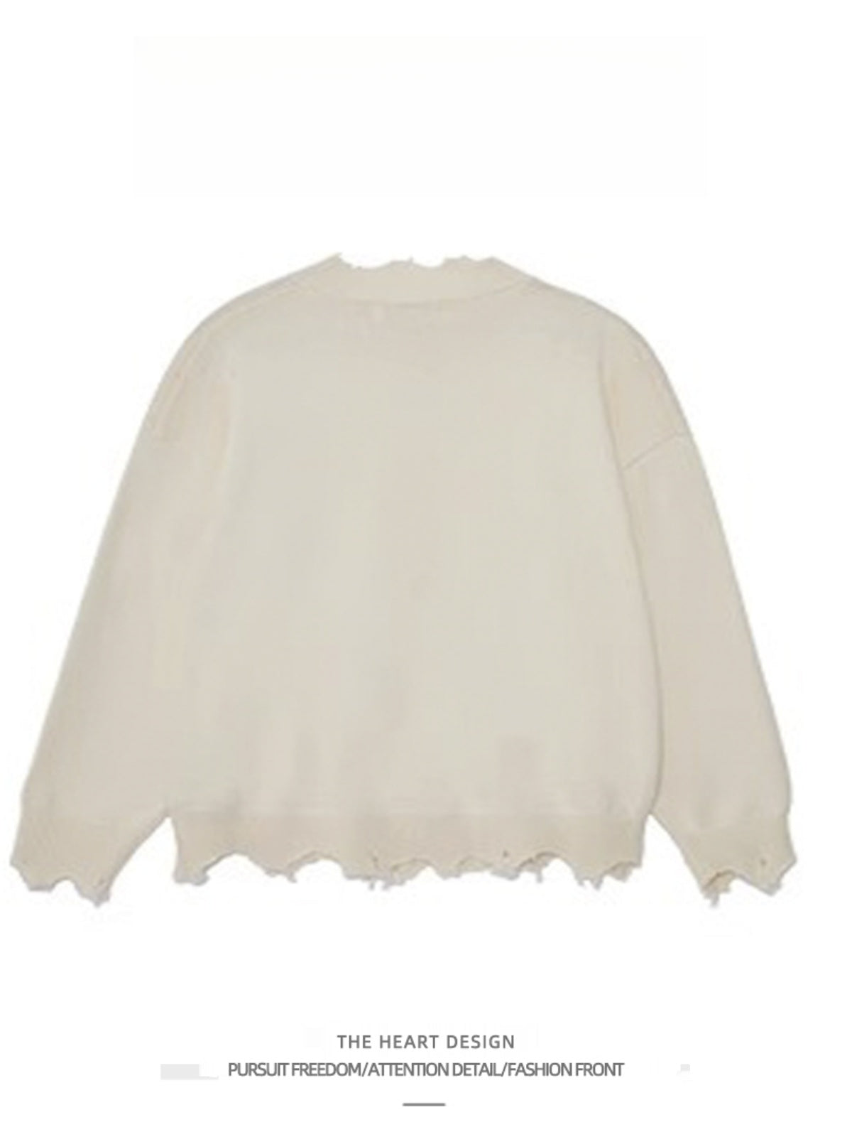 Men's Retro Cross Embroidered Distressed Knit Sweater – High Street American Style Casual Winter Pullover Jacket