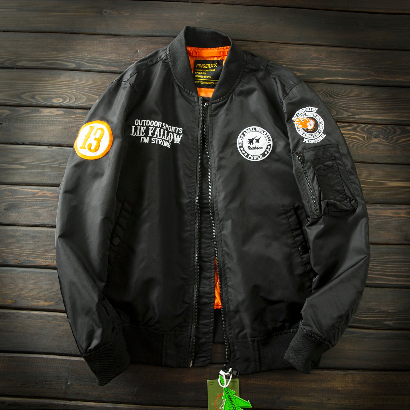 Men’s Heavy Embroidery Baseball-Collar Flight Jacket – Rugged Retro Casual for Fall