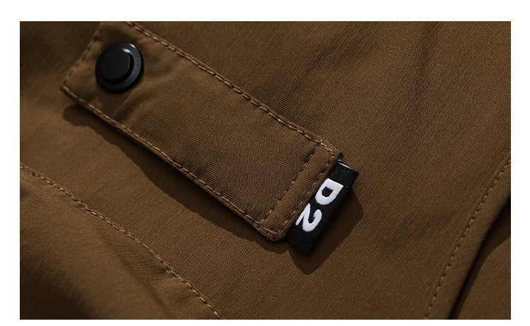 Winter Workwear Hooded Down Jacket Men's Trendy Loose Outdoor Multi-Pocket Functional 90% White Duck Down Warm Coat Trendy