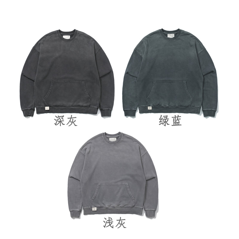 Washed Vintage Heavyweight Crewneck Sweatshirt Retro