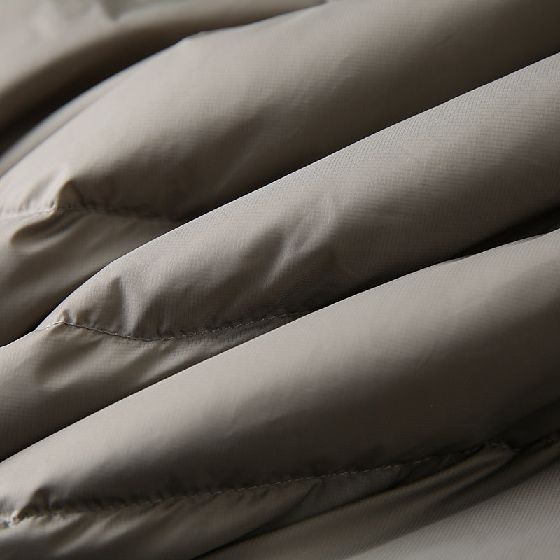 Men's Plus Size Lightweight High-Fluffy Down Jacket - Winter Stand Collar Warm Export Overstock Coat