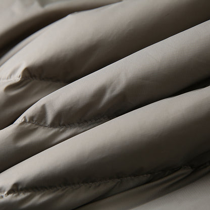 Men's Plus Size Lightweight High-Fluffy Down Jacket - Winter Stand Collar Warm Export Overstock Coat