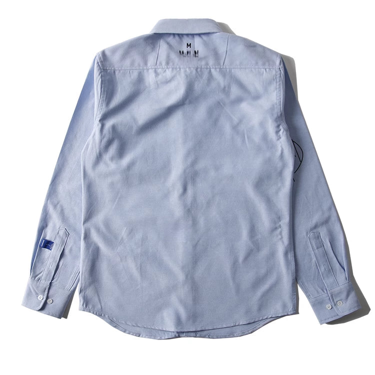 Oxford Cotton Shirt for Men Japanese Style Hong Kong Style Youth Casual Long Sleeve Shirt