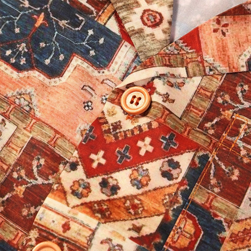 Made Zoo 25SS Patchwork Cuban Collar Shirt – Thin Loose Unisex Summer Piece