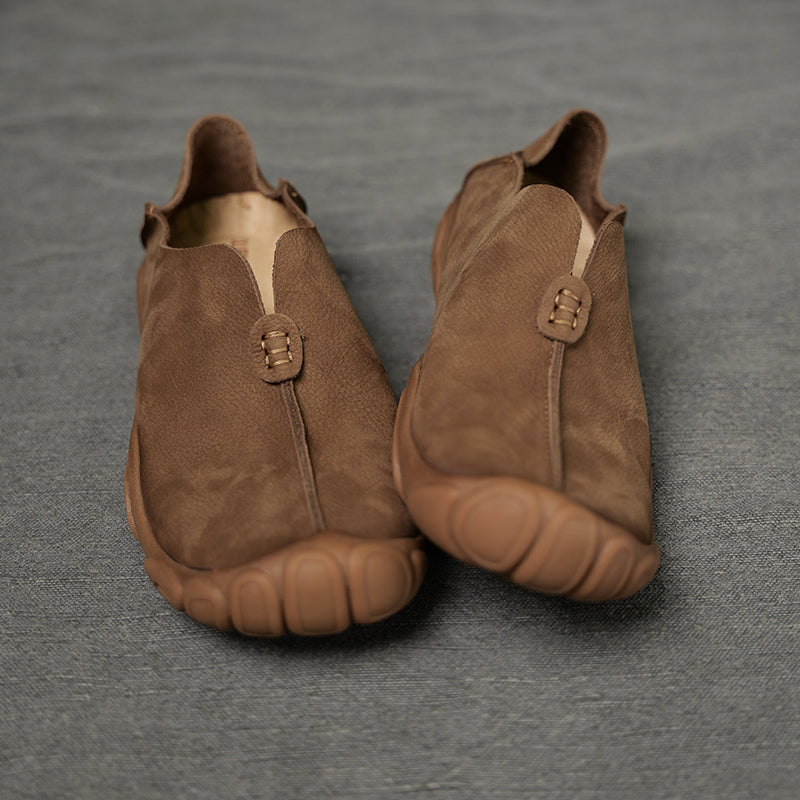 Genuine Leather Slip-On Casual Shoes for Men – Breathable Soft Sole, Lazy-Loafer Comfort