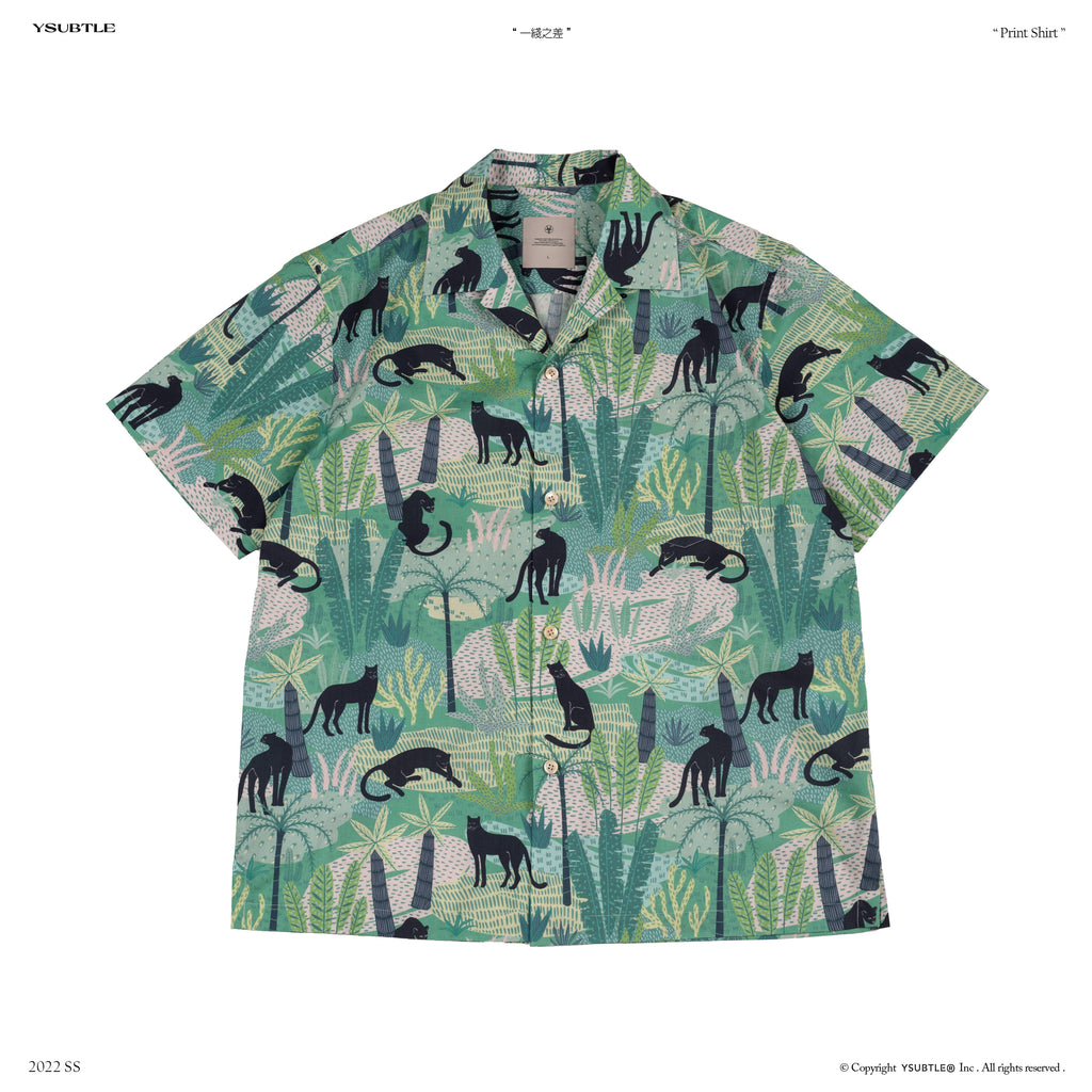 Retro Cuban-Collar Hawaiian Print Short-Sleeve Shirt – 100% Cotton Summer (Unisex)