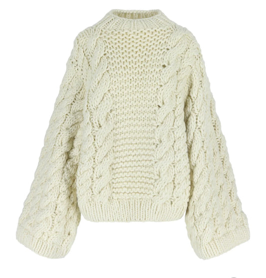 Hand-Knitted Thick-Yarn Lazy Style Loose Pullover Sweater – 2025 Autumn New (Women)