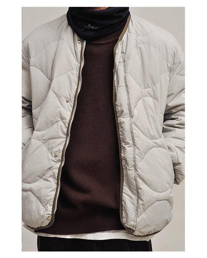 Japanese Style Quilted Down Inner Jacket - Lightweight 90% Goose Down (Unisex)