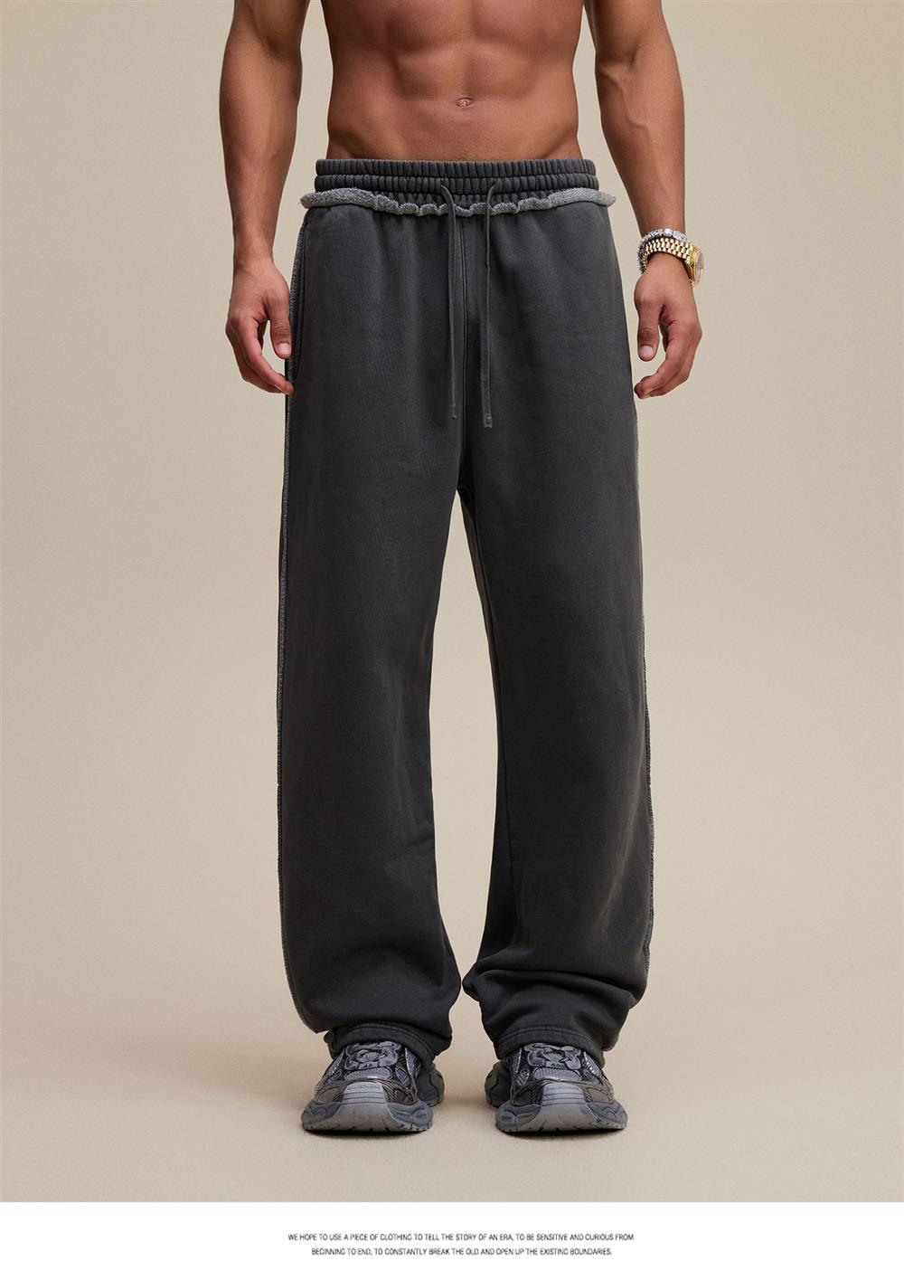 Heavyweight Fleece Washed Straight Sweatpants – Loose Casual American Style