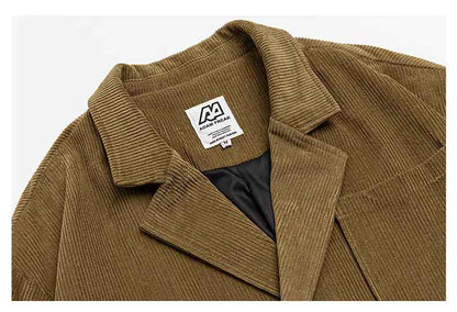Hold Color American City Boy Corduroy Suit - Multi-Pocket Blazer (Unisex)