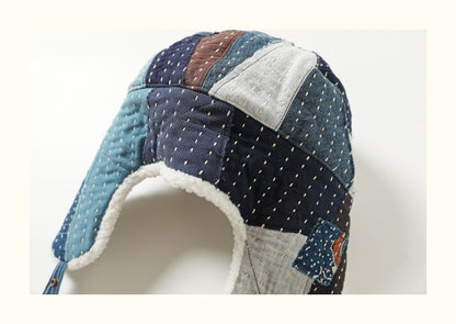 Hand-Sewn Indigo-Dyed Sashiko Show Hat – Original Design Unisex