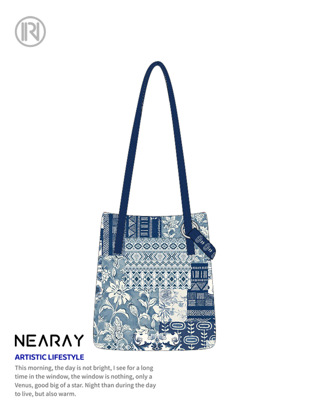 Original Blue and White Handheld Shoulder Crossbody Bag Versatile Niche Literary Casual Commuter Bag