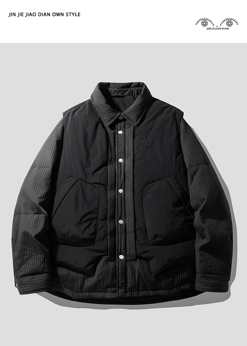 Two-Piece White Duck Down Jacket – Designer Split-Style Winter Coat (Unisex)