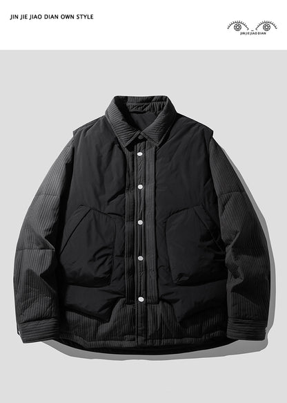 Two-Piece White Duck Down Jacket – Designer Split-Style Winter Coat (Unisex)