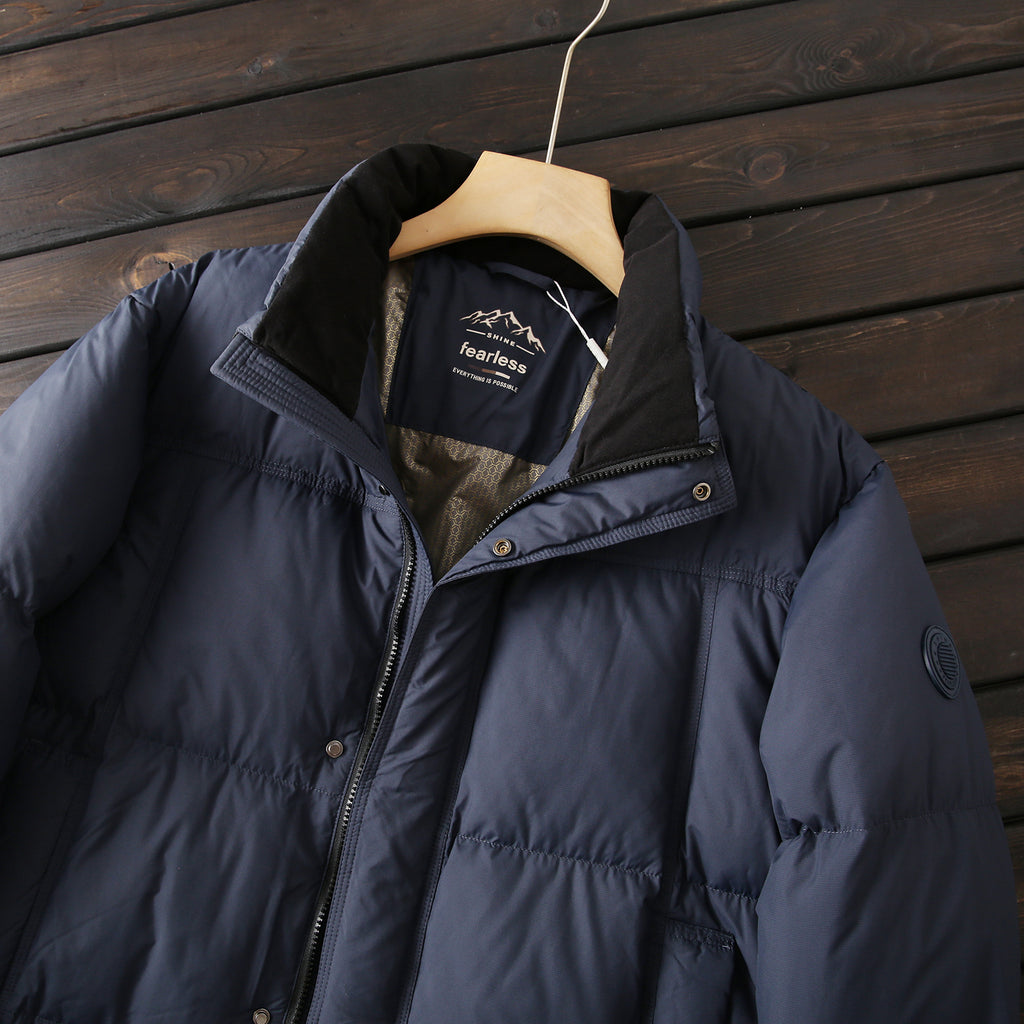 Lightweight 600 Fill Down Puffer Jacket – Stand-Collar Thickened Warm (Men & Unisex)