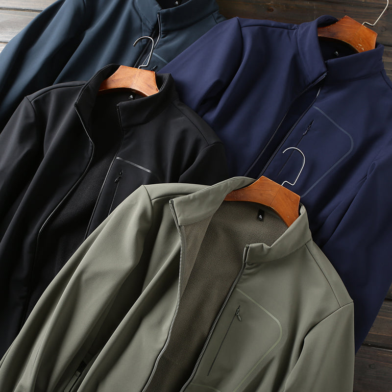 Men's Plus Size European American Style Soft Shell Jacket - Autumn Winter Windproof Waterproof Fleece Coat