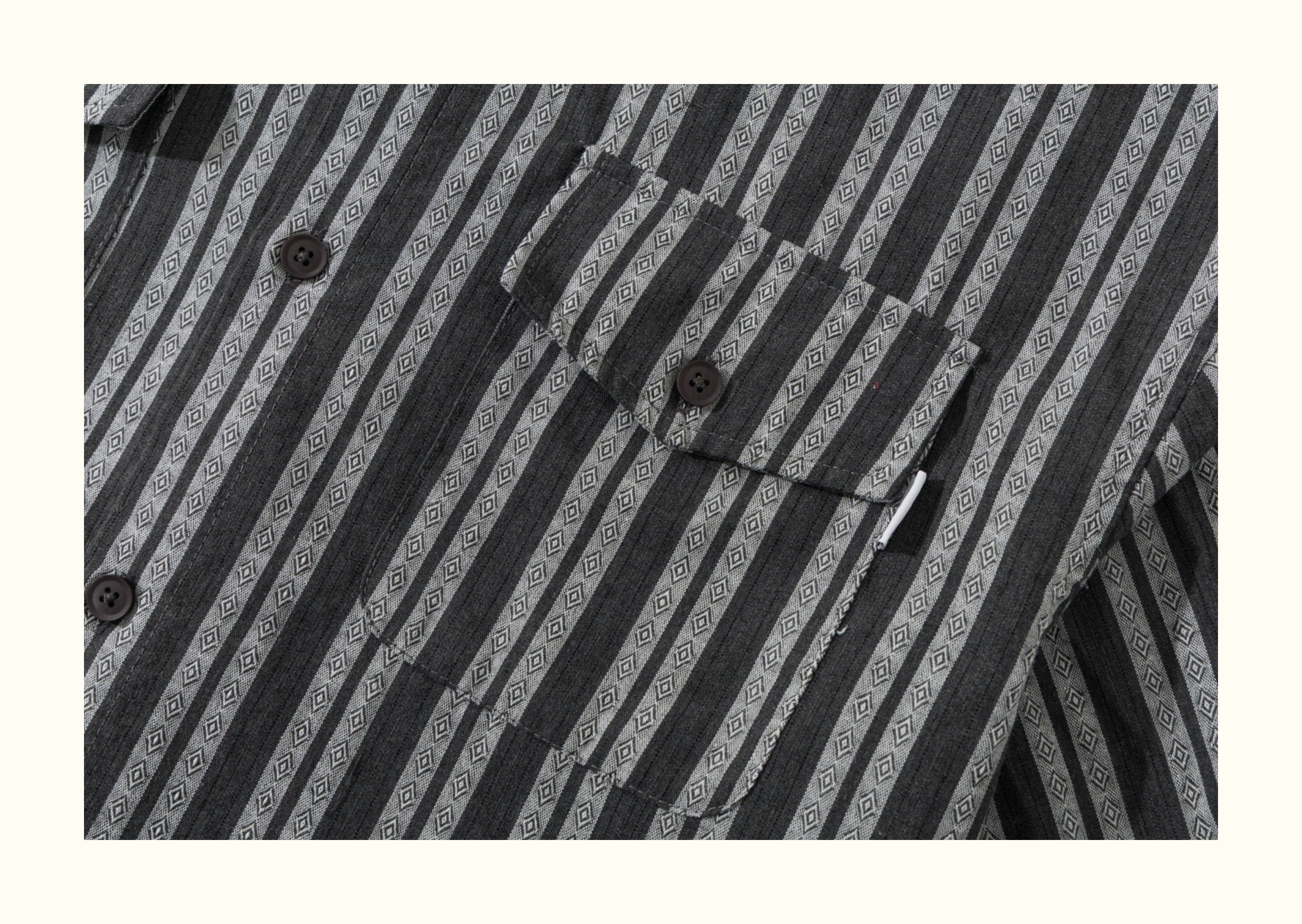 Japanese Vintage Vertical Striped Oversized Long-Sleeve Shirt – Loose Fit Black & Grey