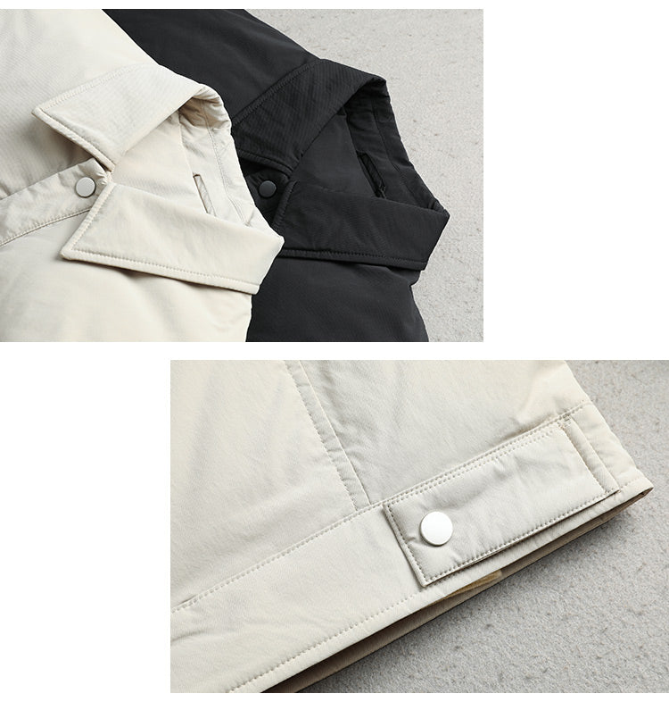 Men's CMZK Japanese Minimalist Down Jacket - 90% Duck Down Lightweight Lapel Light Luxury Coat