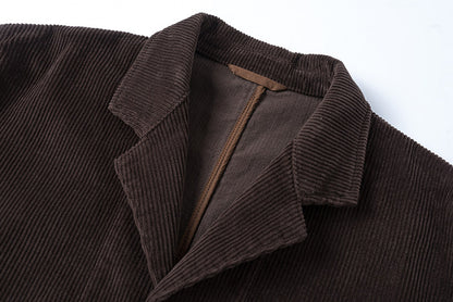 Japanese Corduroy Suit - 8W Cotton Loose Fit Workwear Jacket