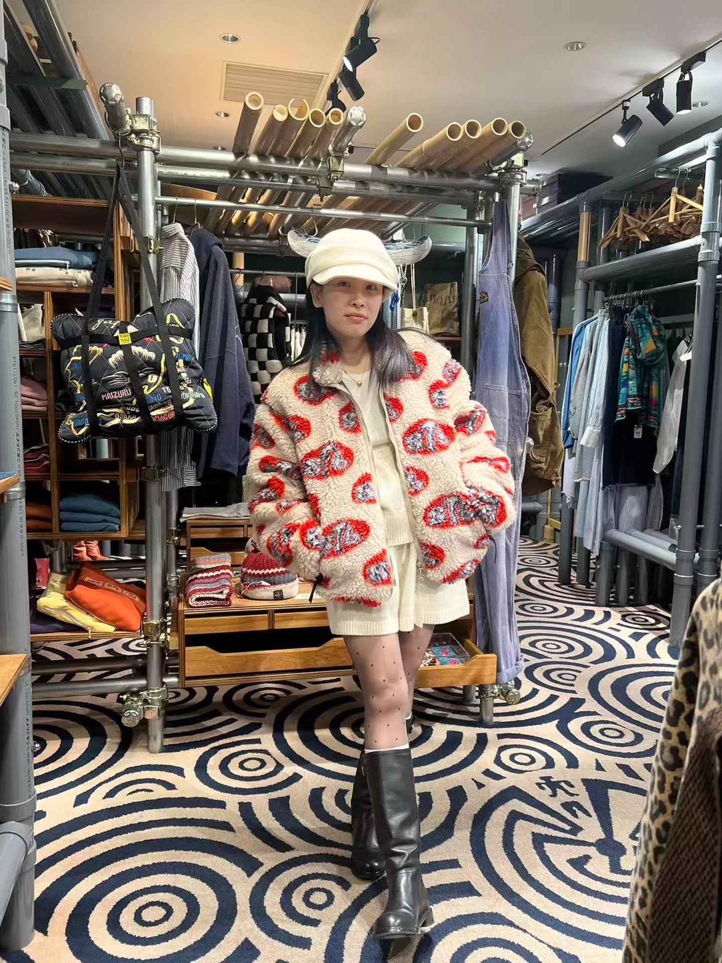 KAPITAL Lamb-Wool 8T6 Pattern Jacket – Japanese Retro Unisex