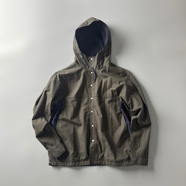 Mountain Style Camping Outdoor Jacket Spring Summer New Hooded Plaid Loose Casual Yarn-Dyed Men's Coat Top