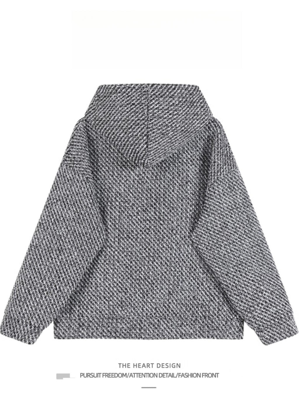 High Street Trendy Brand Little Chanel Style Hooded Sweatshirt Unisex Jacket Spring Autumn Knitted Casual Stylish Versatile Pocket Top