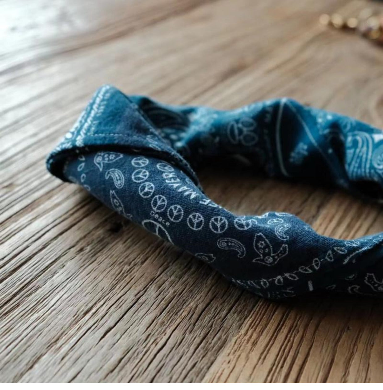 Cashew Flower Patchwork Baijia Cloth Printed Washed Blue Dyed Indigo Square Scarf Handkerchief Headscarf American Retro Motorcycle