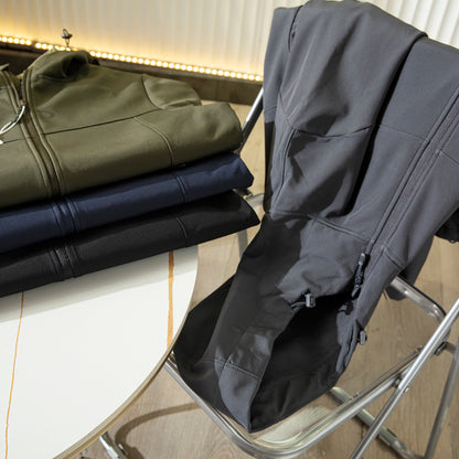 Men's Premium Fleece Thermal Soft Shell Jacket - Autumn Windproof Waterproof Thickened Hooded Coat