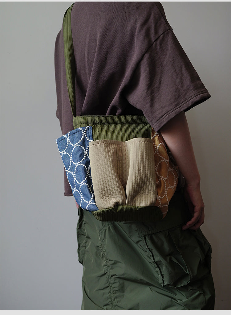 Original Patchwork Large Capacity Crossbody Bag Retro New Chinese Style Embroidered Tote Bag for Women