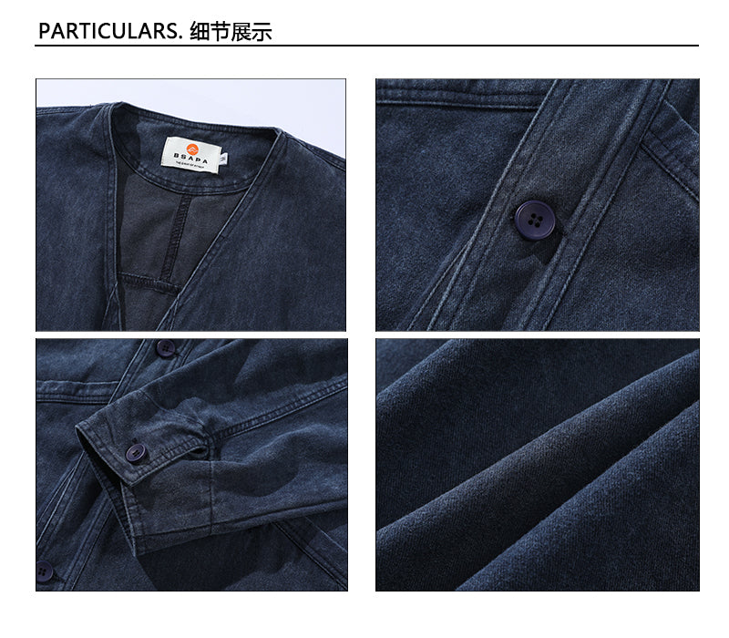 Jacket Cardigan Denim Coat Spring New OOTD Outfit Retro Men's Top