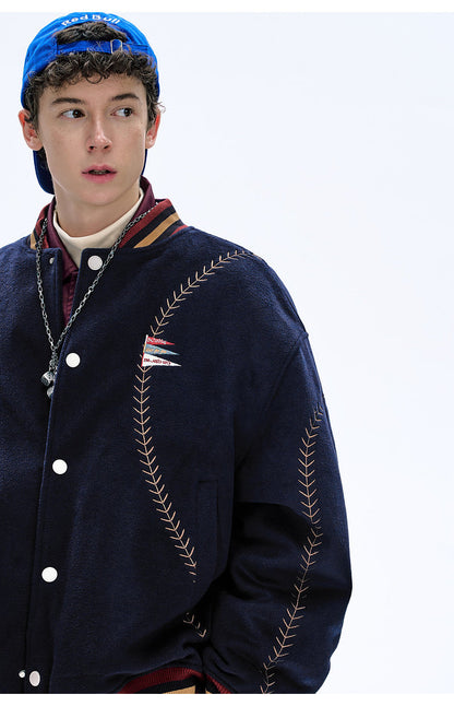 BJHG Quilted Baseball Jacket - American Style Color-Block Winter Coat (Unisex)