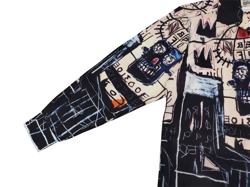 Wacko Maria Basquiat Print Long-Sleeve Shirt – Japanese Retro Graffiti (Unisex)