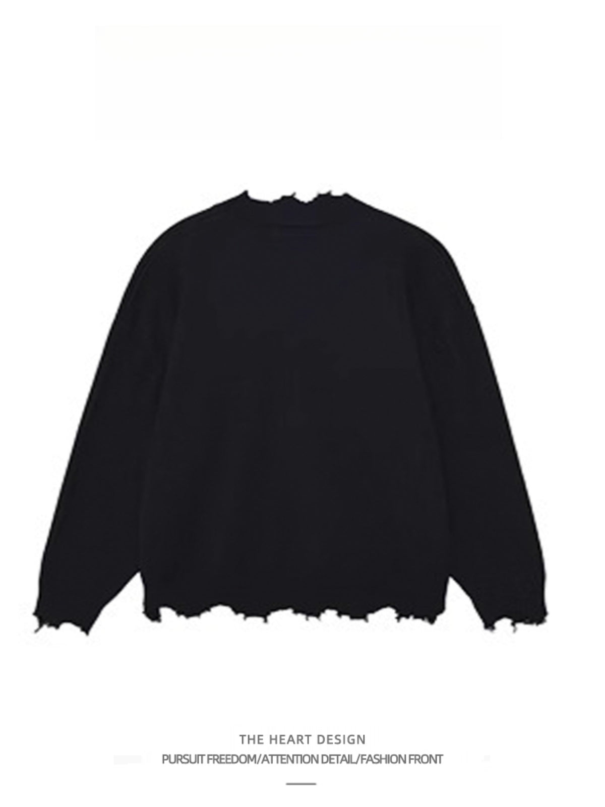 Men's Retro Cross Embroidered Distressed Knit Sweater – High Street American Style Casual Winter Pullover Jacket