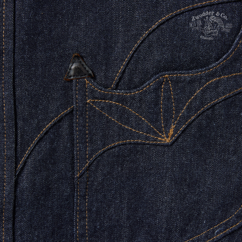 Zwodder Patchwork Leather & Denim Long-Sleeve Shirt – Vintage Americana Style