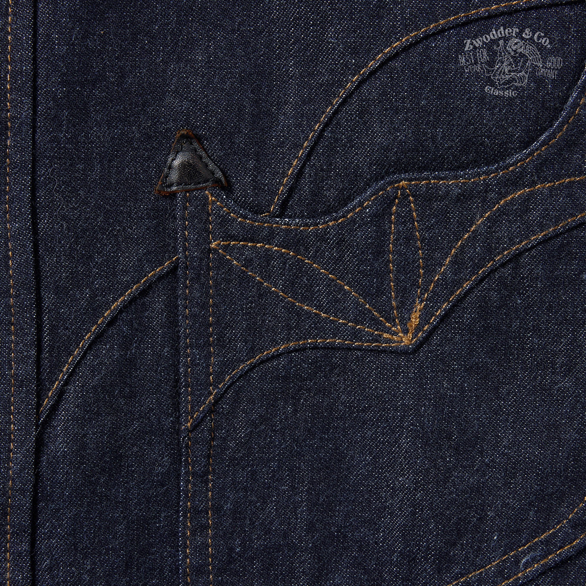 Zwodder Patchwork Leather & Denim Long-Sleeve Shirt – Vintage Americana Style