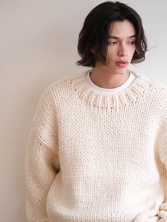 Coke Life Carpem Winter Nordic Iceland Wool Sweater - Handmade Thick-Knit Loose Lazy Top