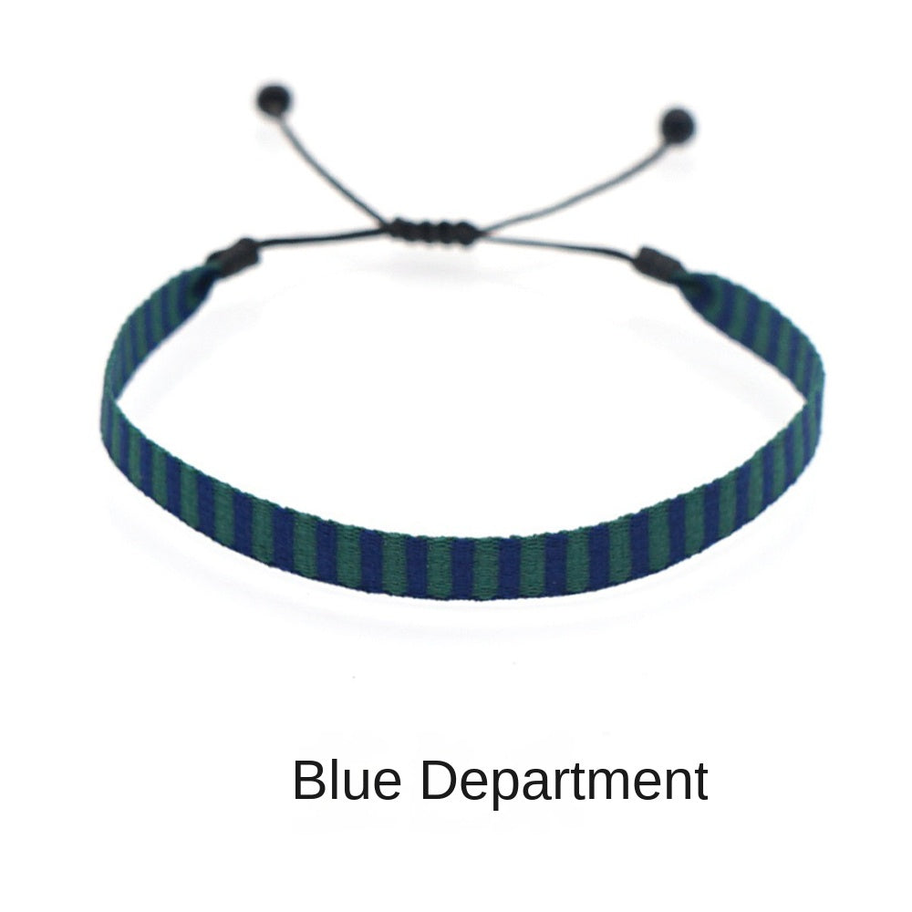 Spanish Guanaban Handmade Woven Bracelet Color-Block Niche Layered Ultra-Thin Couple Bracelet Ethnic Style