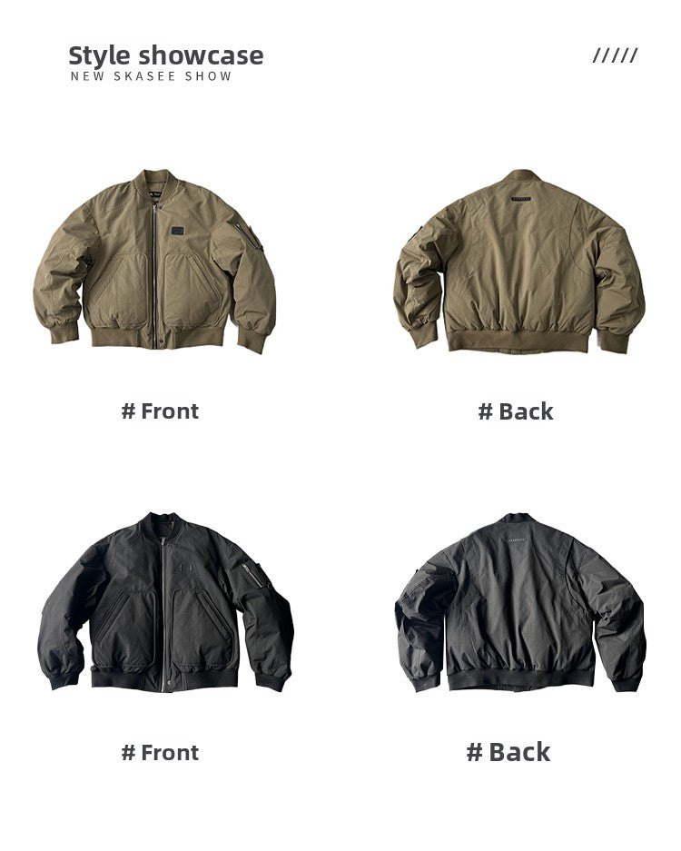 American Style Trendy Brand 90 White Duck Down Workwear Flight Jacket Down Jacket Men Winter Loose Thickened Warm Short Coat