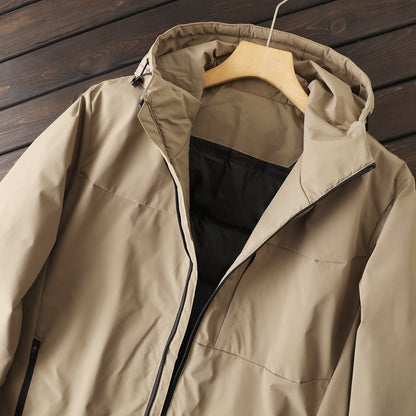 Men's Plus Size European American Style Down Jacket - Winter Windproof Thickened Hooded Cold-Resistant Coat