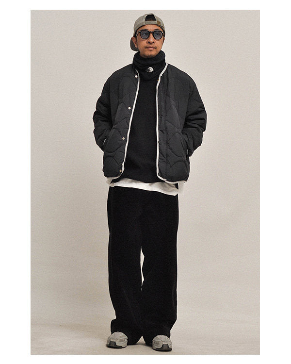 Japanese Style Quilted Down Inner Jacket - Lightweight 90% Goose Down (Unisex)