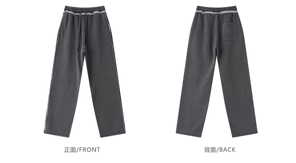 Heavyweight Fleece Washed Straight Sweatpants – Loose Casual American Style