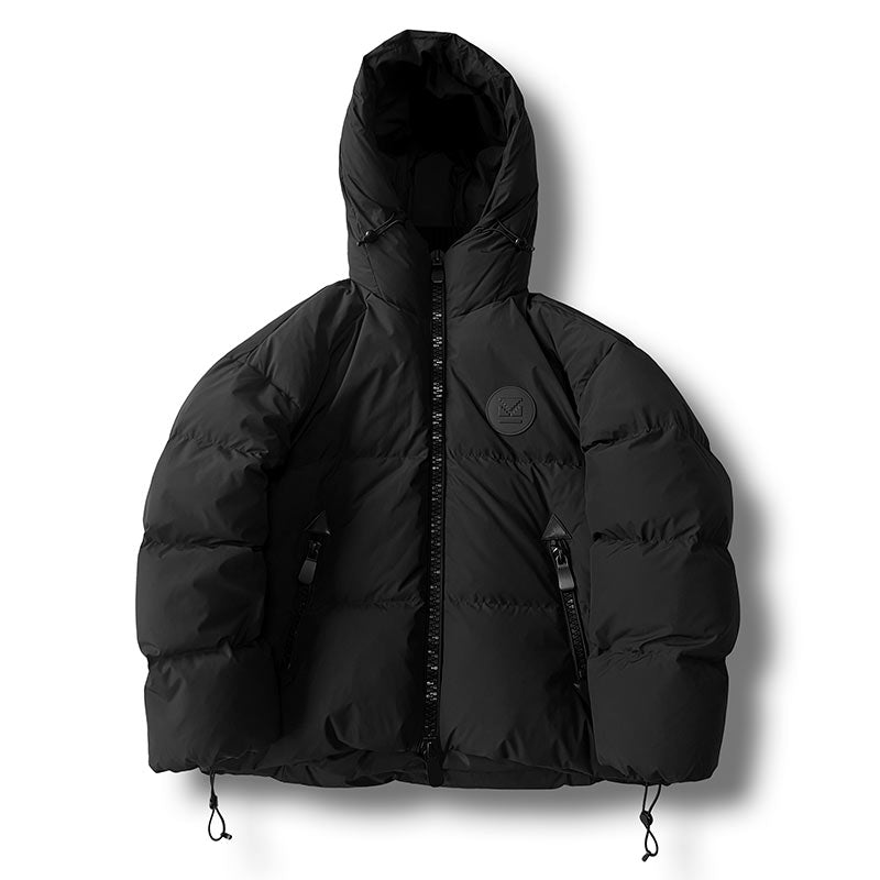 Detachable Fake Two-Piece Wool Collar Puff Feel Down Jacket Men Winter Trendy Loose Thickened Plaid Pattern Coat Trendy