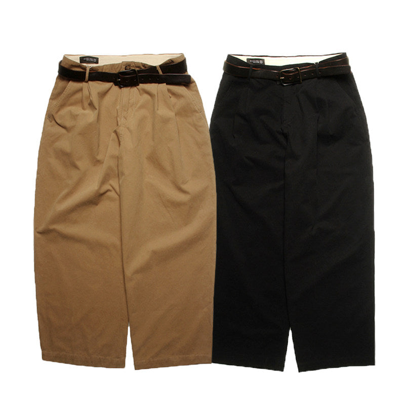 Japanese Vintage Pleated Wide Leg Pants – Loose Cotton Straight Slacks for Men | Japanese vintage | yamalin clothes | Yamalinclothes
